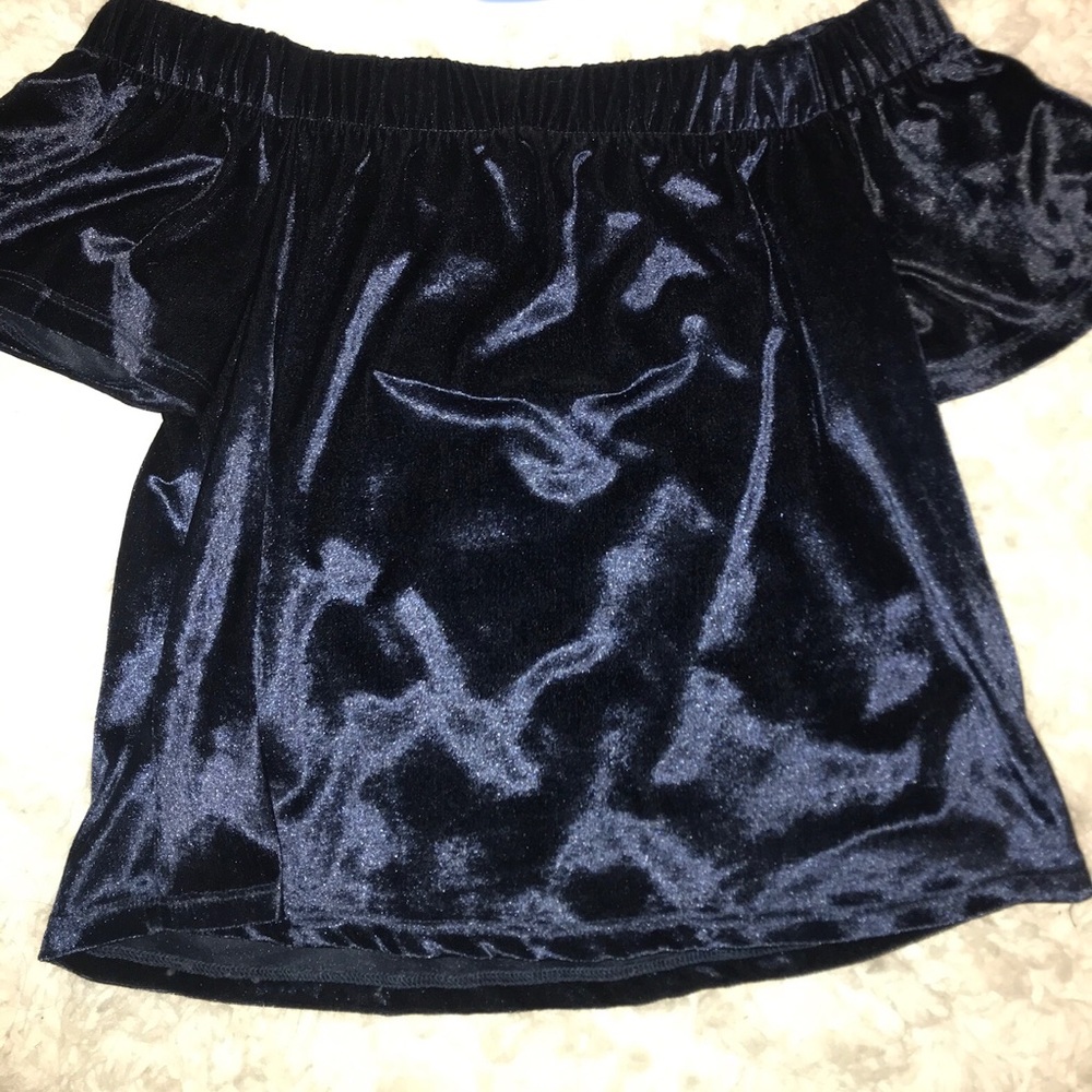 Off the shoulder velvet top